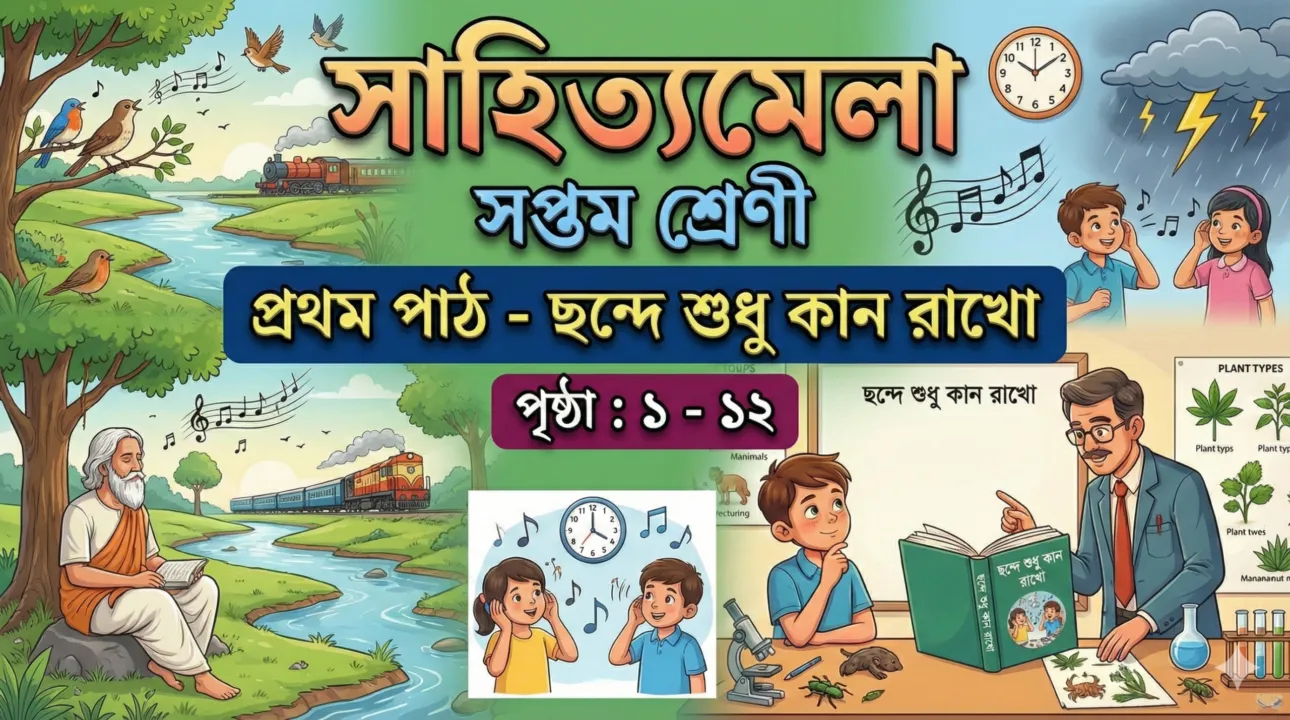 সাহিত্যমেলা | সপ্তম শ্রেণী | প্রথম পাঠ – ছন্দে শুধু কান রাখো | পৃষ্ঠা : ১ – ১২ - Vision Institute