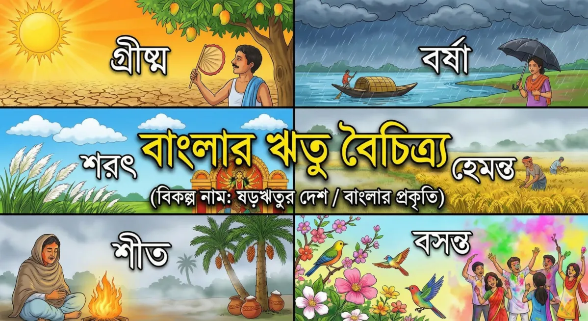 বাংলা রচনা: বাংলার ঋতু বৈচিত্র্য – ছাত্রছাত্রীদের জন্য সম্পূর্ণ প্রবন্ধ