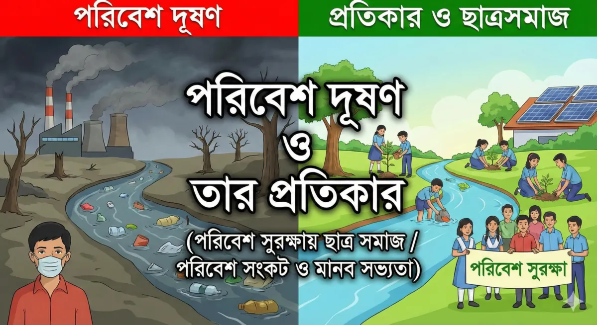 বাংলা রচনা: পরিবেশ দূষণ ও তার প্রতিকার – ছাত্রছাত্রীদের জন্য সম্পূর্ণ প্রবন্ধ
