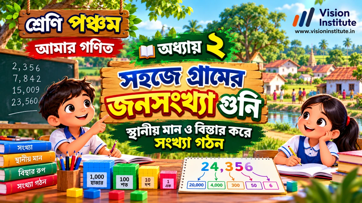 WBBSE Class 5 Math Chapter 2 সহজে গ্রামের জনসংখ্যা গুণি সমাধান | আমার গণিত | Vision Institute