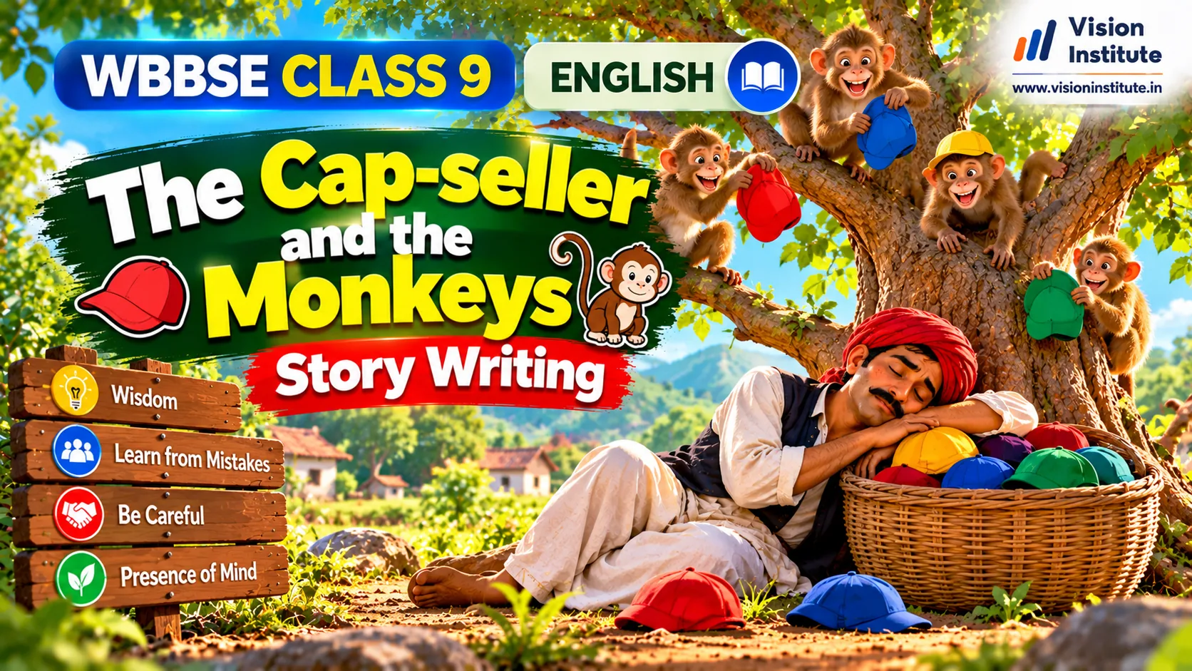 The Cap-seller and the Monkeys Story Writing