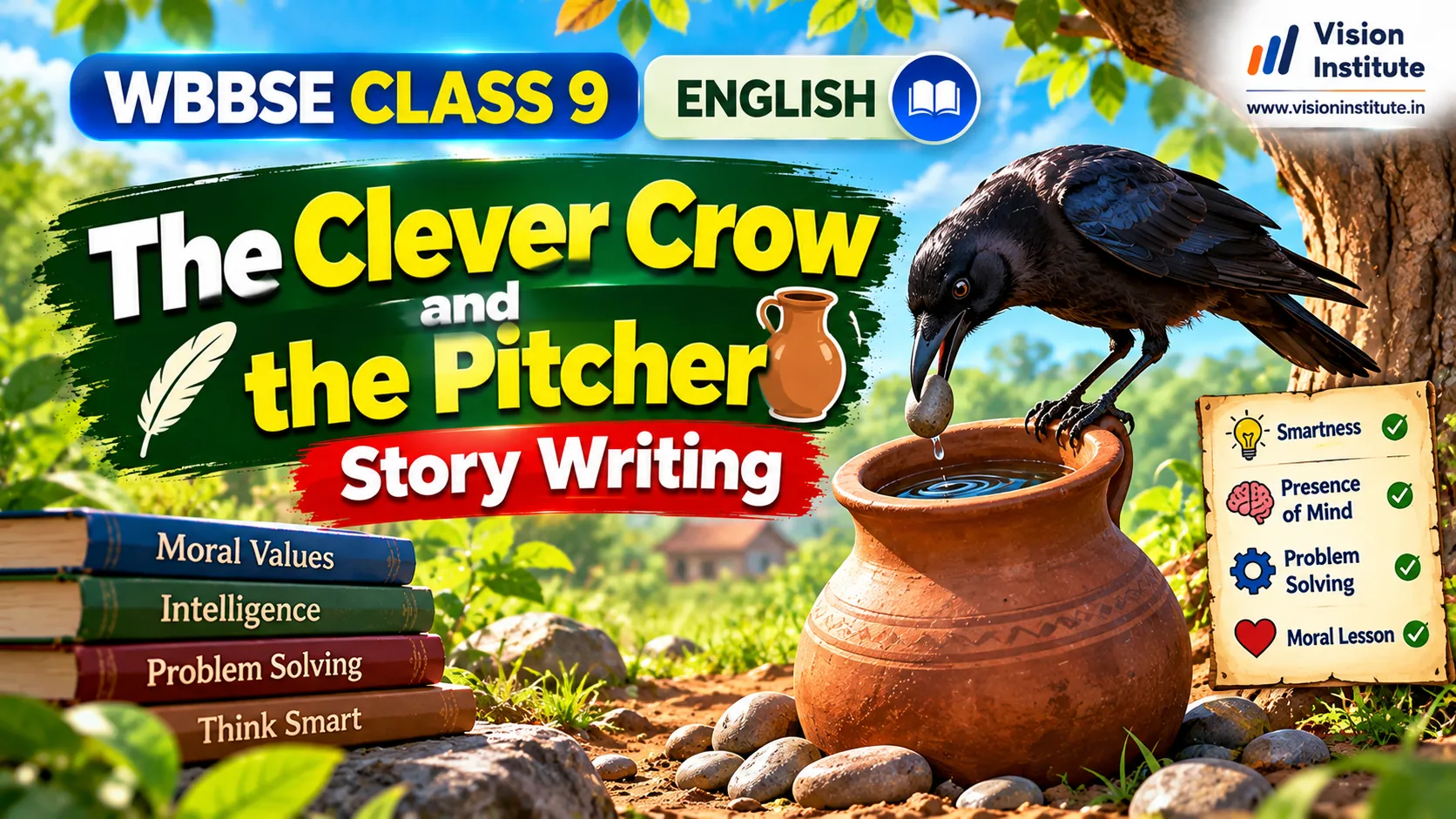 The Clever Crow and the Pitcher Story Writing