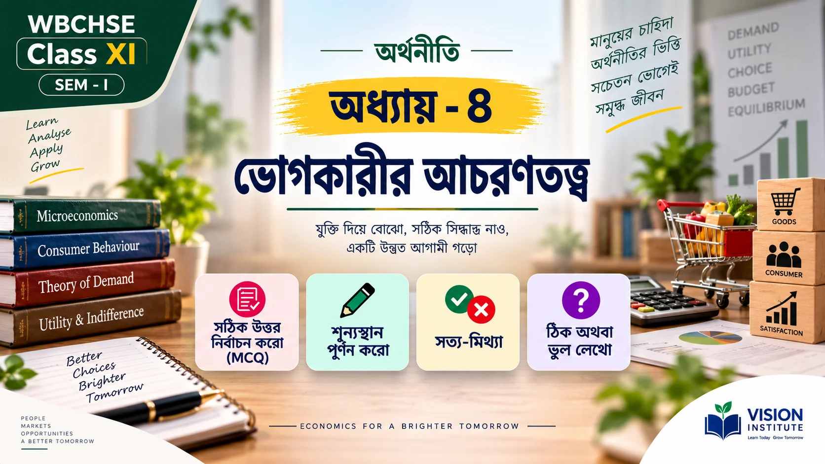 WBCHSE Class 11 Economics Chapter 4 ভোগকারীর আচরণতত্ত্ব Solved - Vision Institute